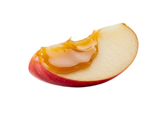 Delicious Apple Slice with Creamy Peanut Butter on Transparent  background