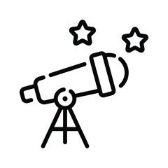 Easy to use outline style icon of telescope