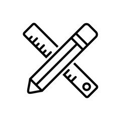 Pencil and ruler icons for educational apps and websites