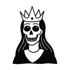 a skeletal queen with a crown of teeth