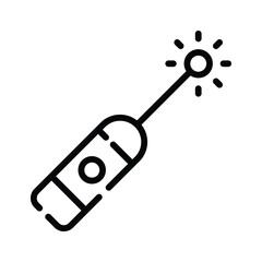 A well crafted line style icon of light pointer