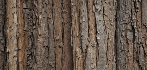 Obraz premium Rough tree bark texture, earthy browns and grays, background, visual, trunk