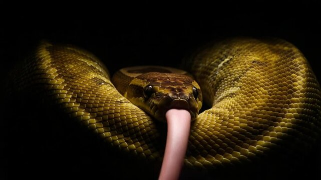 Ball Python in the Dark: A Captivating Portrait