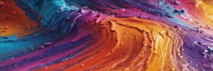 Fototapeta premium Shimmering washes, bold color interplay, expressive abstract , artwork, vivid