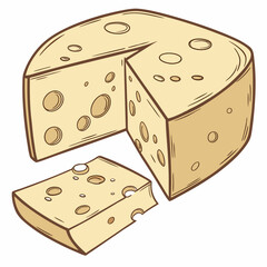 Professional Swiss Cheese Illustration: Creamy, Golden.