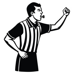 Referee Blowing Whistle