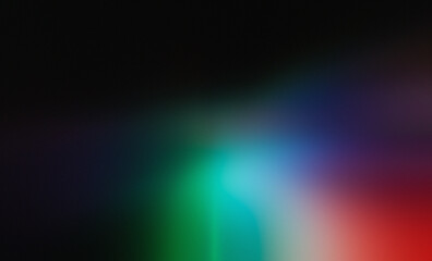 Neon blur glow. Color light overlay. Disco illumination. Defocused blue pink green ultraviolet radiance soft texture on dark abstract empty space background.Abstract color gradient, modern blurred 