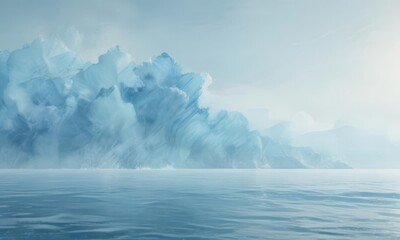 Naklejka premium Abstract light blue watercolor, calming ocean feel , paint, watercolor