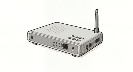 Wireless router illustration high speed internet connectivity device