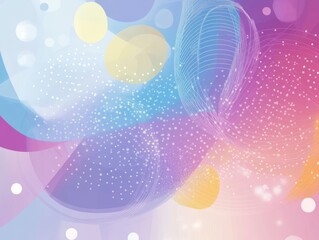 A vibrant abstract design with flowing lines and pastel colors.