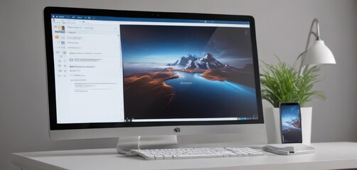 Clean desktop and mobile browser windows, ready for app or website display ,  display,  illustration
