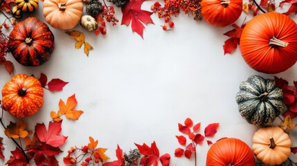 Colorful Seasonal Display of Pumpkins and Gourds