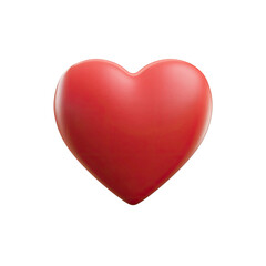 3D Render of a Realistic Red Heart Shape on Transparent Background