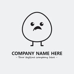 Egg cartoon illustration black and white for logo company vector image
