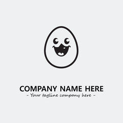 Egg cartoon illustration black and white for logo company vector image

