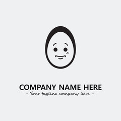 Fototapeta premium Egg cartoon illustration black and white for logo company vector image 