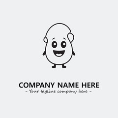 Egg cartoon illustration black and white for logo company vector image
