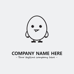 Egg cartoon illustration black and white for logo company vector image
