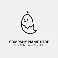 Egg cartoon illustration black and white for logo company vector image
