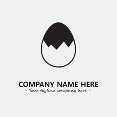 Egg cartoon illustration black and white for logo company vector image
