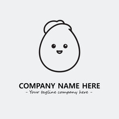 Egg cartoon illustration black and white for logo company vector image
