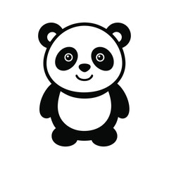 Naklejka premium Tiny Panda Bear Icon Simple Cute Animal Vector Art