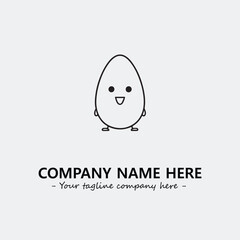 Egg cartoon illustration black and white for logo company vector image
