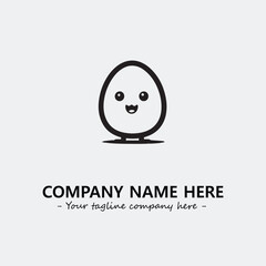 Egg cartoon illustration black and white for logo company vector image
