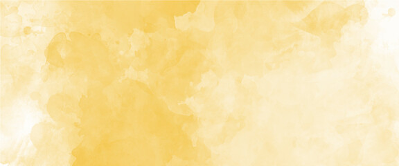 Obraz premium Vector yellow watercolor background design.