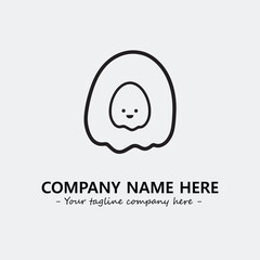 Egg cartoon illustration black and white for logo company vector image
