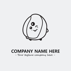 Egg cartoon illustration black and white for logo company vector image
