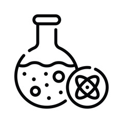 Ready to use line style icon of chemistry flask