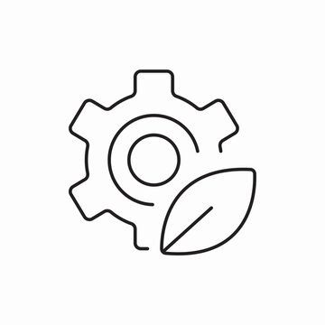 Eco friendly gear system icon vector sign
