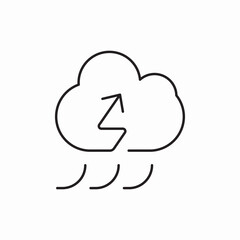 Storm cloud electric power icon vector sign
