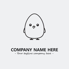 Egg cartoon illustration black and white for logo company vector image
