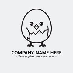 Egg cartoon illustration black and white for logo company vector image
