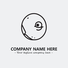 Egg cartoon illustration black and white for logo company vector image
