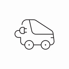 Electric car eco friendly icon vector sign
