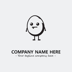 Egg cartoon illustration black and white for logo company vector image
