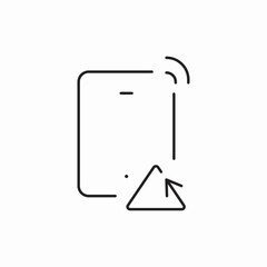 Mobile phone warning alert icon vector sign