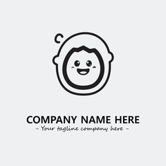 Egg cartoon illustration black and white for logo company vector image
