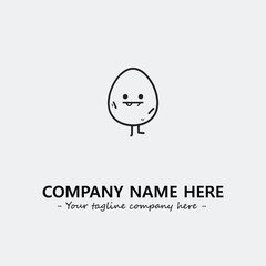 Egg cartoon illustration black and white for logo company vector image
