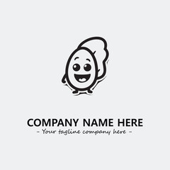 Egg cartoon illustration black and white for logo company vector image
