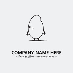 Egg cartoon illustration black and white for logo company vector image
