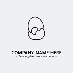 Egg cartoon illustration black and white for logo company vector image
