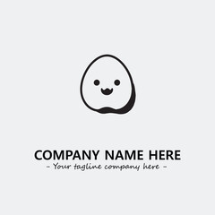 Egg cartoon illustration black and white for logo company vector image
