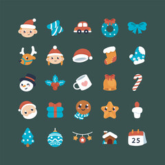 Christmas elements collection set in isolated background