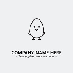 Egg cartoon illustration black and white for logo company vector image
