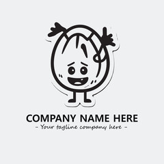 Egg cartoon illustration black and white for logo company vector image
