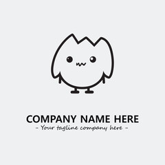 Egg cartoon illustration black and white for logo company vector image
